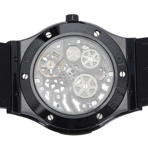 36 - Hublot Classic Fusion Ultra-Thin Skeleton ceramic gentleman's wristwatch, reference no. 515.CM 0140.... 