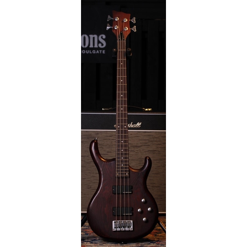 469 - Tanglewood Warrior II bass guitar, brown finish (minor imperfections), within Washburn gig bag... 