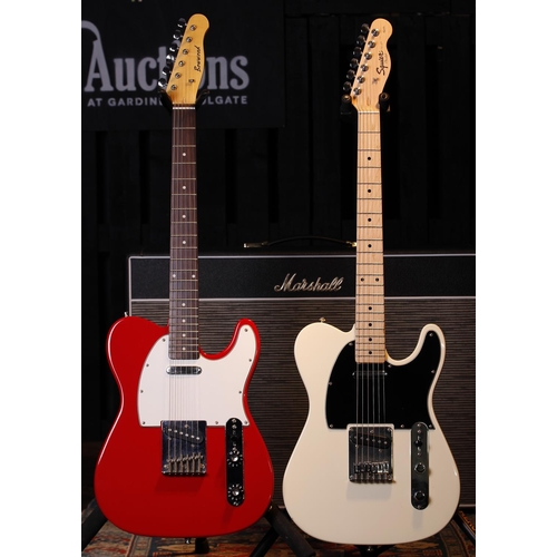 473 - Squier by Fender Affinity Series Tele electric guitar, white finish; together with a Bowood T-Type e... 