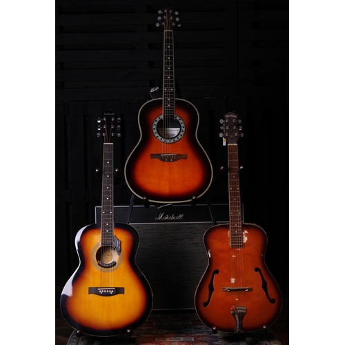 477 - Crafter FRG-250E electro-acoustic guitar; together with an Artisan archtop guitar and a Chicago acou... 