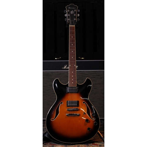 480 - 2002 Ibanez Artcore Series AS73 semi-hollow body electric guitar, made in China; Body: sunburst fini... 