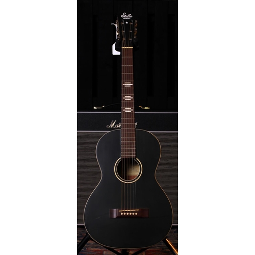 481 - Stella Harmony Heritage Series limited edition acoustic guitar; Body: matt black finish, surface mar... 