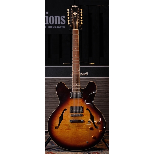 497 - JHS Vintage VSA-535-12 twelve string semi-hollow body electric guitar; Body: sunburst finish, very l... 