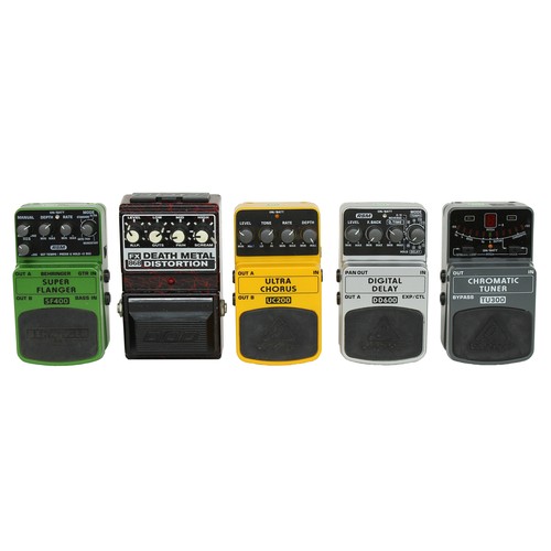 894 - DOD FX86B Death Metal distortion guitar pedal; together with four Behringer guitar pedals including ... 