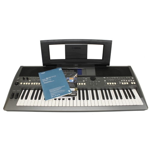 1201 - Yamaha PSR-S670 digital workstation keyboard, with ledge and manual*Please note: Gardiner Houlgate d... 