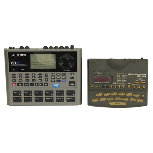 1205 - Alesis SR18 drum machine; together with a Zoom RT-123 rhythm track drum machine (2)*Please note: Gar... 