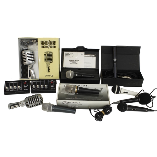 1206 - Selection of microphones to include two GM-55 vintage style microphones, a Heil PR20 microphone, a C... 