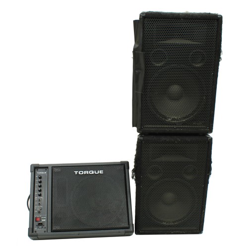 1210 - Pair of passive PA monitor speakers; together with a Torque TM100P powered stage monitor*Please note... 