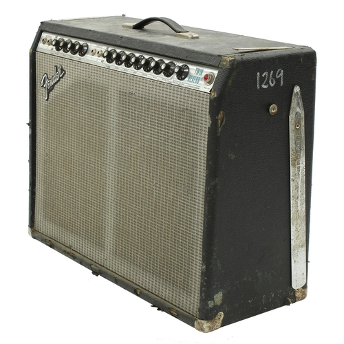 633 - Fender Twin Reverb guitar amplifier, made in USA, circa 1980, fitted with a pair of Jensen Special D... 