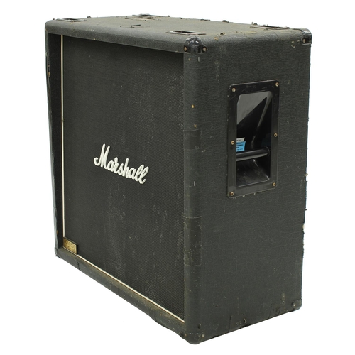 637 - 1980s Marshall 1982B 4 x 12 guitar amplifier speaker cabinet, made in England, bearing Matt Snowball... 