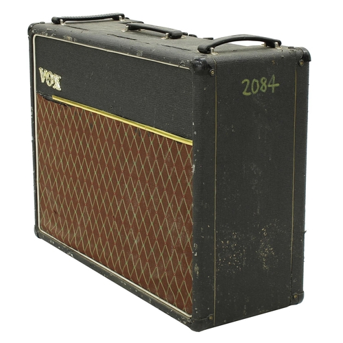 638 - Vox AC30 guitar amplifier, made in England, circa 1963, fitted with bass and treble boost, bearing M... 