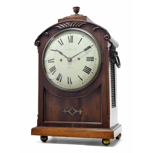 1511 - English mahogany double fusee bracket clock, the 8