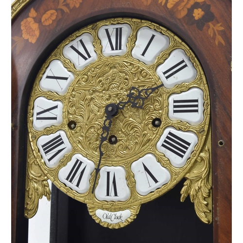 1542 - Impressive contemporary French style kingwood and marquetry inlaid large three train bracket clock, ... 