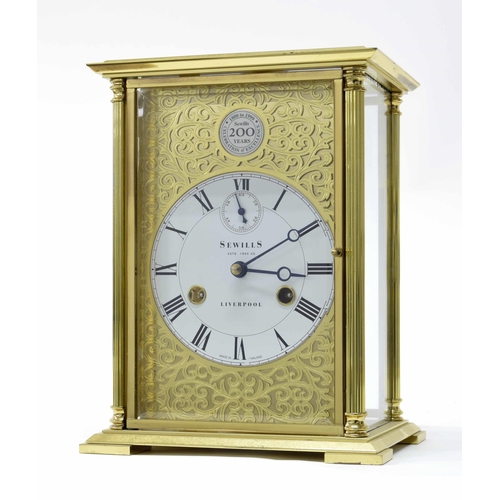 1545 - Sewills 200 Years Anniversary two train mantel clock, the 4.75