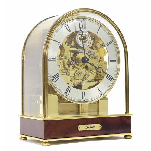 1551 - Modern Kieninger three train mantel clock, the movement with platform escapement, striking on eight ... 