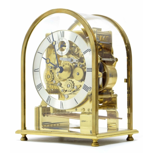 1552 - Modern Kieninger three train mantel clock, the movement with platform escapement, striking on eight ... 