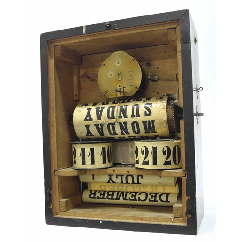 2317 - French ebonised calendar clock, the 3.5