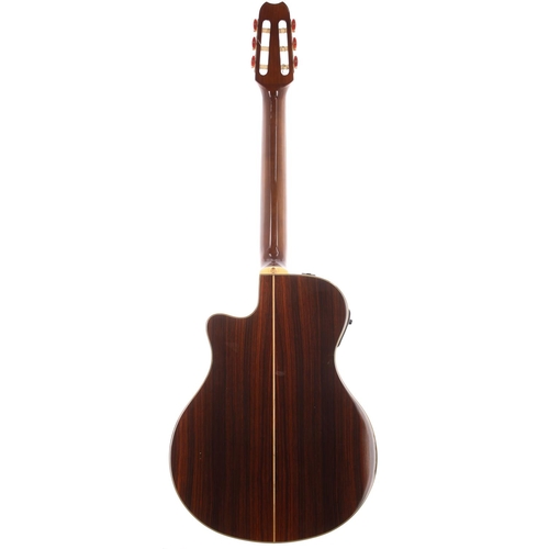 226 - Yamaha APX-9NA nylon string electro-acoustic guitar; Back and sides: rosewood, a few light dings and... 