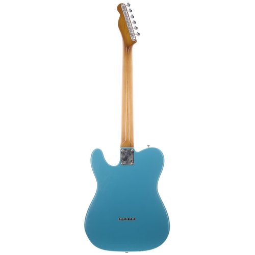 269 - Custom Build T-Type electric guitar; Body: taos turquoise nitrocellulose finish alder body, a few li... 
