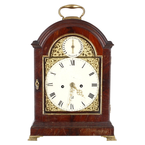 1319 - English mahogany double fusee verge bracket clock, the movement back plate signed Maud, London withi... 