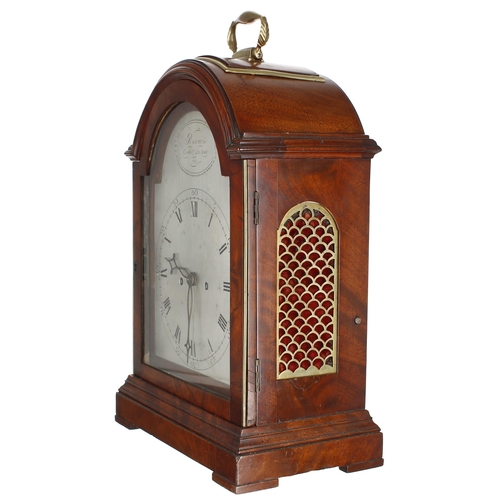 1321 - Good English mahogany double fusee bracket clock, the 8