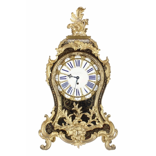 1316 - Anglo-French Boulle single fusee balloon mantel clock, the 9