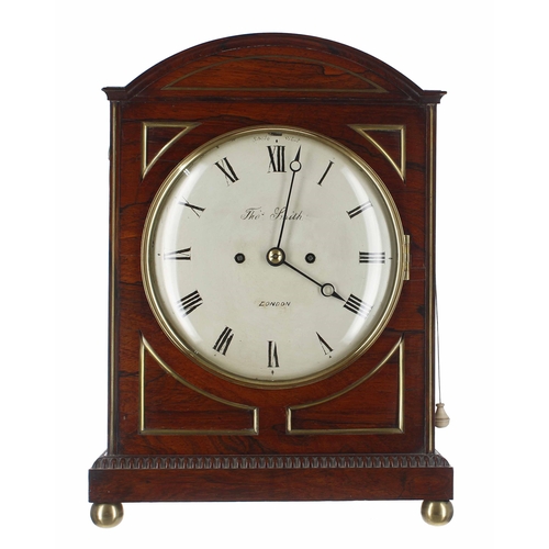 1510 - Good English rosewood double fusee bracket clock, the 8