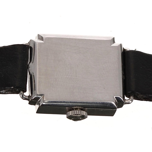 22 - Omega square cased wire-lug lady's wristwatch, case no. 9779xxx, serial no. 8958xxx, circa 1935, squ... 