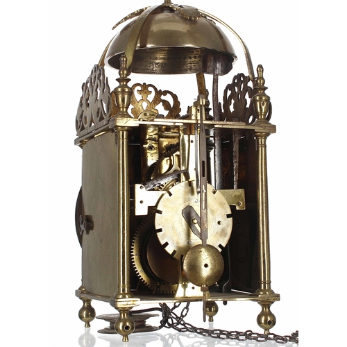 1329 - English brass verge lantern clock, the 6.25