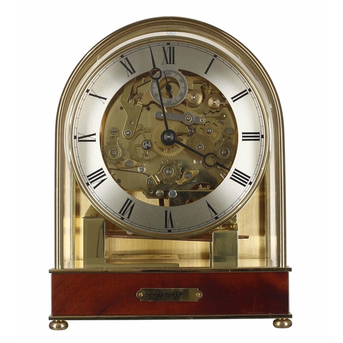 1551 - Modern Kieninger three train mantel clock, the movement with platform escapement, striking on eight ... 