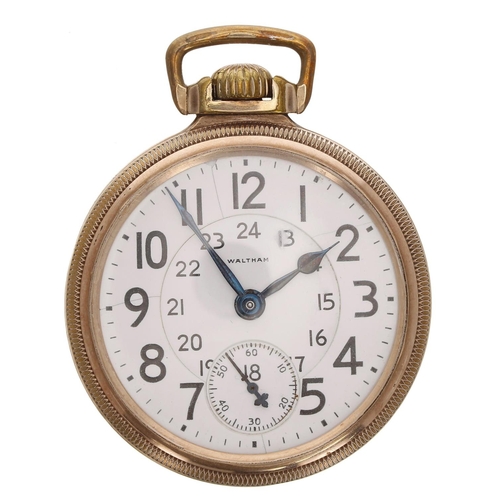 531 - American Waltham 'Crescent St.' gold filled lever set pocket watch, circa 1926, serial no. 25517233,... 