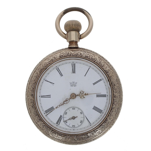 550 - Waterbury Watch Company 'Series J' gold plated duplex pocket watch, signed Patented movement, signed... 