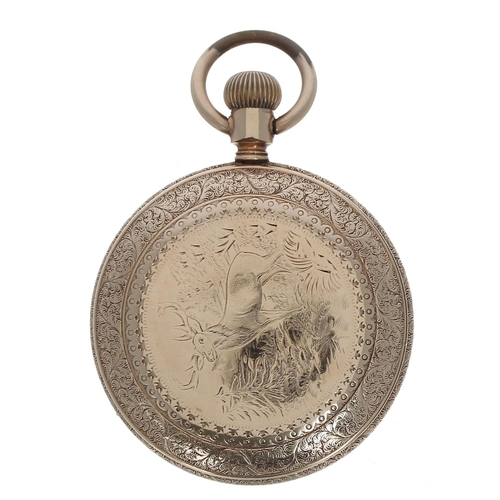 550 - Waterbury Watch Company 'Series J' gold plated duplex pocket watch, signed Patented movement, signed... 