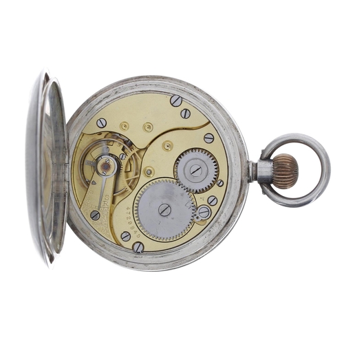 577 - Early 20th century silver half hunter engine turned lever pocket watch, import hallmarks London 1918... 