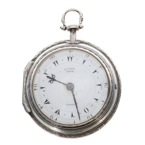 579 - George III silver and tortoiseshell verge triple cased pocket watch made for the Turkish Market by G... 