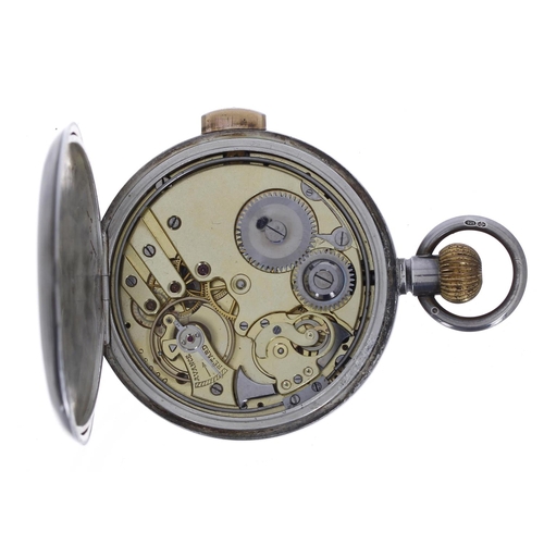 584 - Swiss silver (0.925) quarter repeating lever pocket watch, import hallmarks London 1924, gilt froste... 