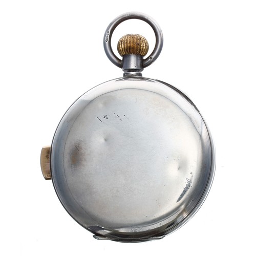 584 - Swiss silver (0.925) quarter repeating lever pocket watch, import hallmarks London 1924, gilt froste... 