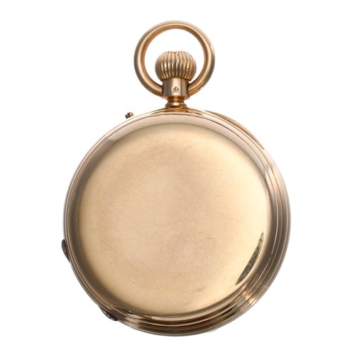 585 - Good Victorian 18ct and enamel hunter lever pocket watch, London 1873, gilt frosted three-quarter pl... 