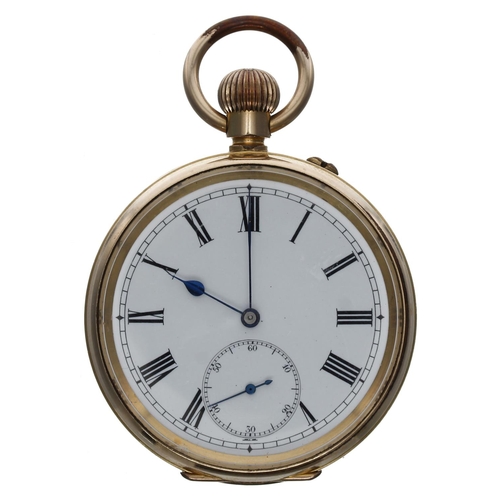 587 - Stauffer & Co. (IWC) 'Peerless' gold plated lever pocket watch, signed gilt frosted movement, no... 