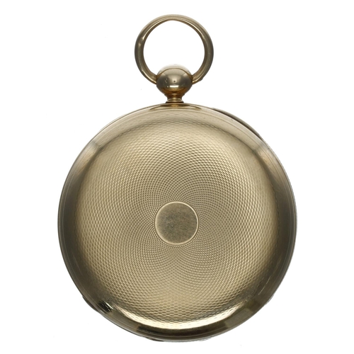 588 - 19th century 18ct duplex pocket watch, London 1840, the free sprung gilt three quarter plate fusee m... 