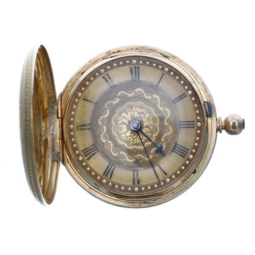 589 - Victorian 18ct fusee lever hunter pocket watch, London 1879, the movement signed J. Martin, Dublin, ... 