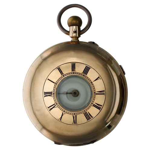 617 - Victorian 18ct centre seconds chronograph lever half hunter pocket watch, Chester 1893, unsigned gil... 