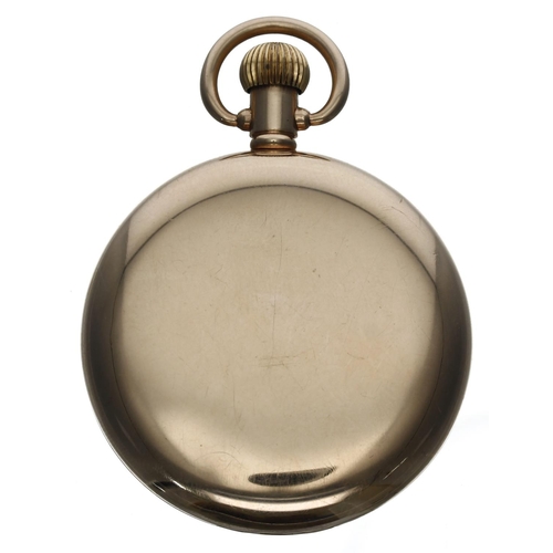 593 - J.W. Benson 9ct pocket watch, Birmingham 1928, signed gilt Swiss 15 jewel lever movement, Roman nume... 