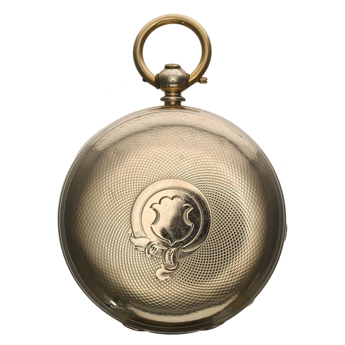 597 - Pateck, Genéve 14ct lever hunter pocket watch, signed three-quarter plate movement, no. 5641, signed... 