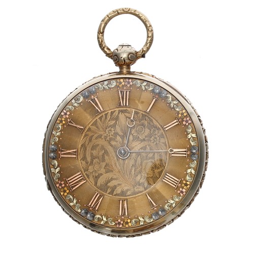 603 - Attractive 19th century 18ct fusee lever pocket watch, Chester 1837, the movement signed Rich'd Horn... 