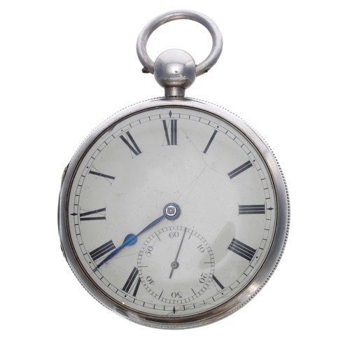 605 - George IV silver fusee lever pocket watch, Chester 1828, unsigned movement with Massey II escapement... 