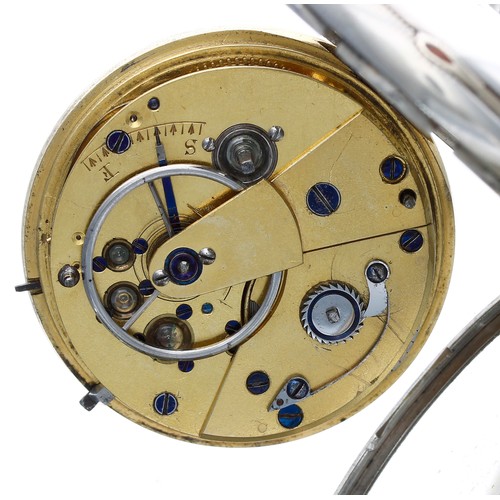 605 - George IV silver fusee lever pocket watch, Chester 1828, unsigned movement with Massey II escapement... 