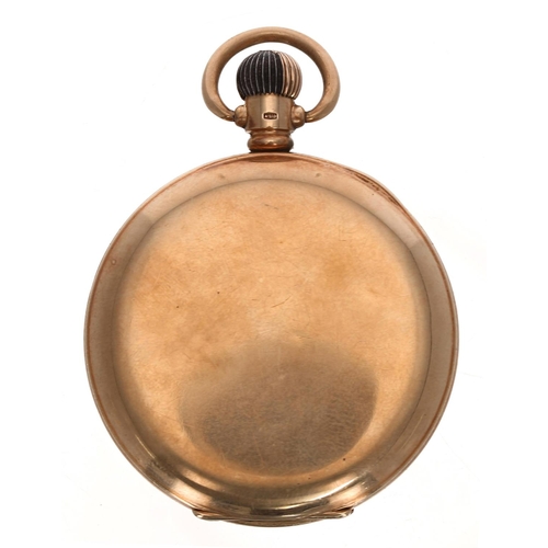 609 - Swiss 9ct lever pocket watch, Birmingham 1922, unsigned 22 jewel movement with compensated balance a... 