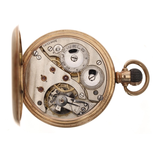 609 - Swiss 9ct lever pocket watch, Birmingham 1922, unsigned 22 jewel movement with compensated balance a... 