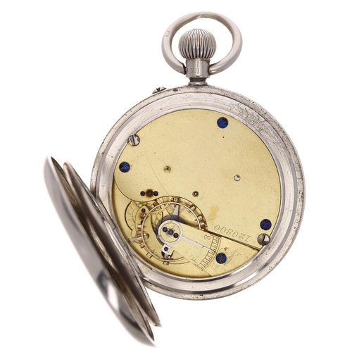 613 - Victorian silver lever half hunter pocket watch, Birmingham 1894, unsigned gilt frosted three quarte... 